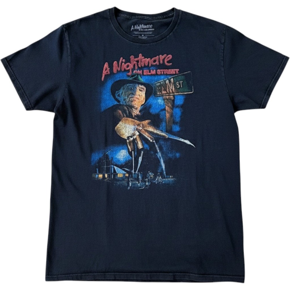 A Nightmare on Elm Street Freddy Krueger Graphic T-Shirt Black Mens Medium